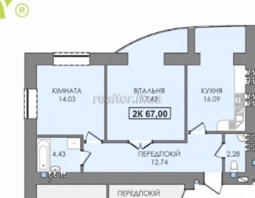Двохкімнатна квартира в затишному районі міста житлового комплексу Містечко Соборне