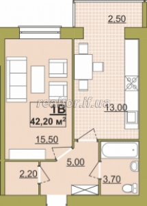 Good offer of a one-room apartment in the city center with a developed infrastructure