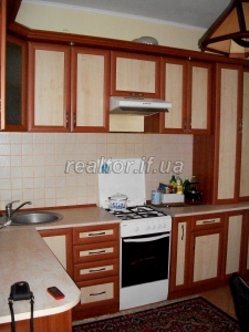 The apartment is in a residential building in the village of Krykhivtsi, renovated and furnished