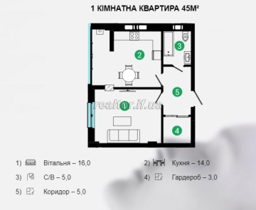 Apartment in a quality house