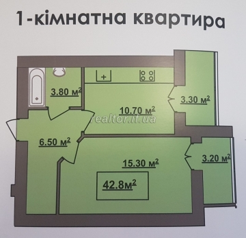 Однокомнатная квартира рядом с Пионерском парке