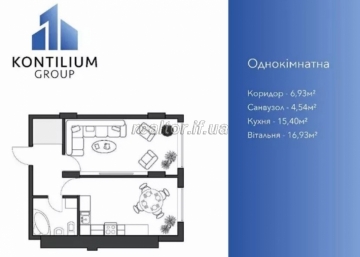 Однокімнатна квартира в зданій новобудові