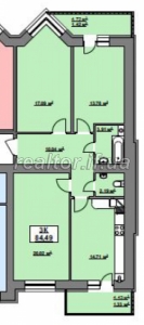 Ich werde die Dreizimmerwohnung in der Gorbatschewski-Straße mit moderner Planung verkaufen