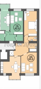 One bedroom apartment for sale in the city center in ZhK Mistechko Tsentralne