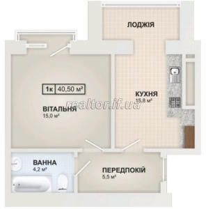 Ein-Zimmer-Wohnung zum Verkauf in der Stadt Kozatsky