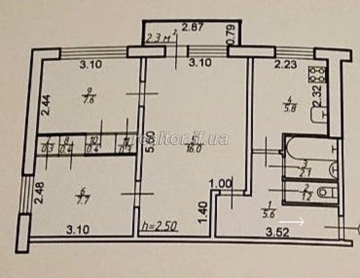 Dreizimmerwohnung zum Verkauf im zentralen Teil der Stadt in der Karpatska-Straße