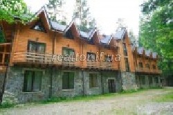 Three wooden house with 16 rooms (64 beds) and cabin with two banquet halls.